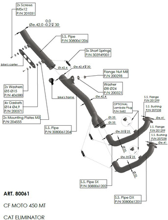 LeoVince kolektor wydechowy CF Moto 450MT 2024+