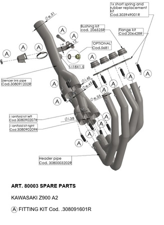 LeoVince kolektor wydechowy Kawasaki Z900 A2 2018-2024