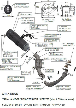 LeoVince układ wydechowy LV One Evo Yamaha MT-07 / Tracer 700 / XSR 700 2016-2020